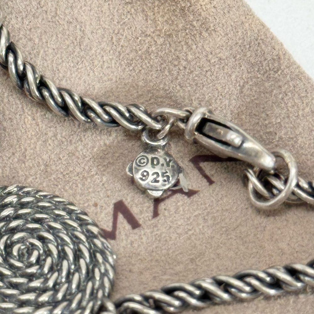 David Yurman Diamond Coil Long Necklace .925 - Picture 8 of 8